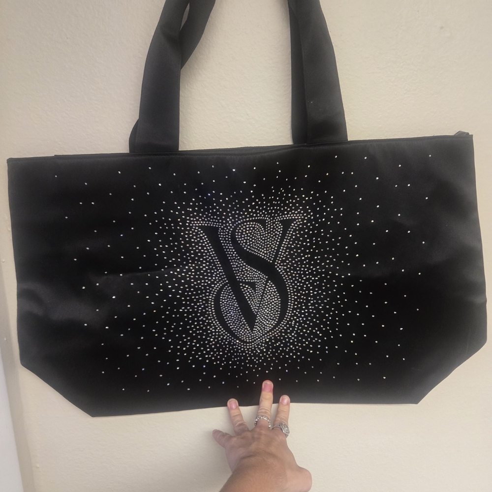 Victoria's Secret Black Tote with Silver Accents